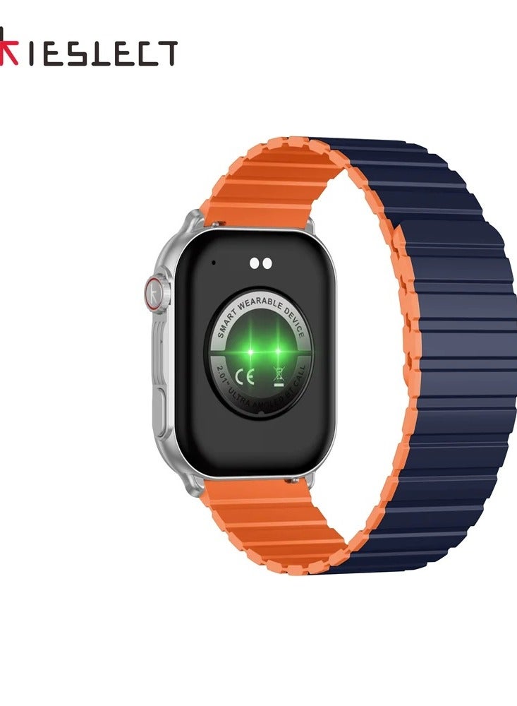 كيسلكت ساعة ذكية KIESLELT Ks Pro  – شاشة AMOLED ‏2.01" بدقة عالية – جسم معدني فاخر – لون فضي مع أحزمة متعددة – مكالمات بلوتوث 5.2 ومراقبة صحية متكاملة - Image 5