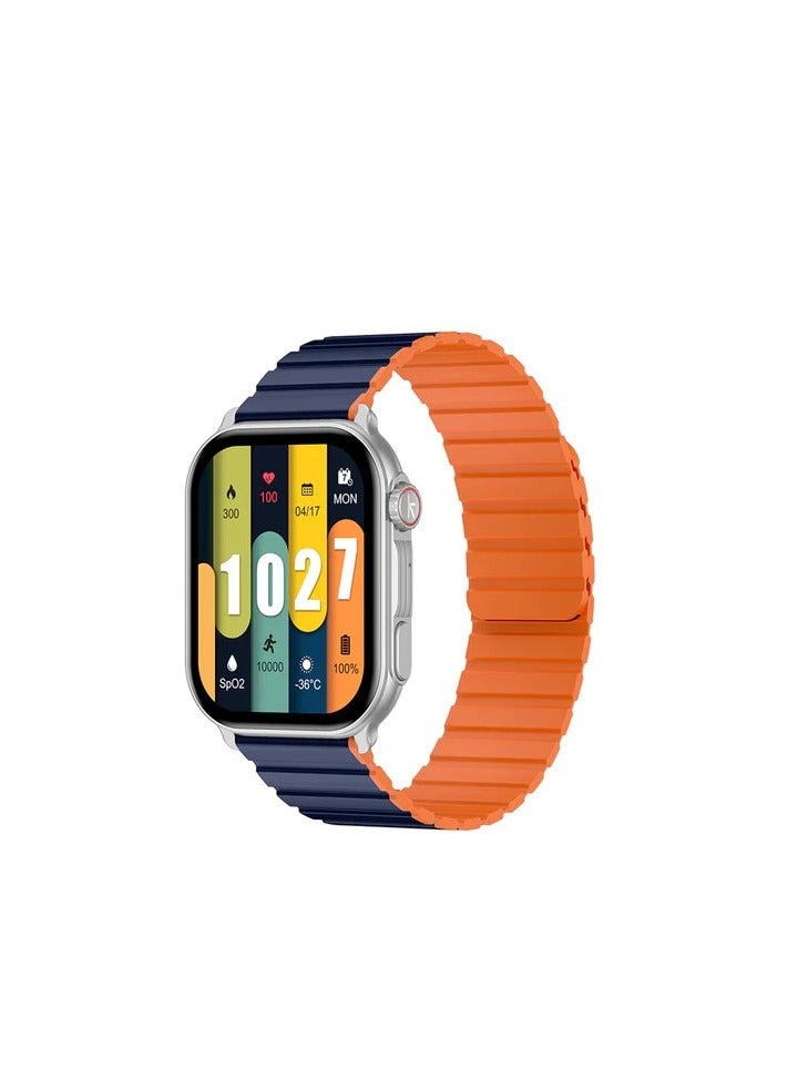 كيسلكت ساعة ذكية KIESLELT Ks Pro  – شاشة AMOLED ‏2.01" بدقة عالية – جسم معدني فاخر – لون فضي مع أحزمة متعددة – مكالمات بلوتوث 5.2 ومراقبة صحية متكاملة - Image 3