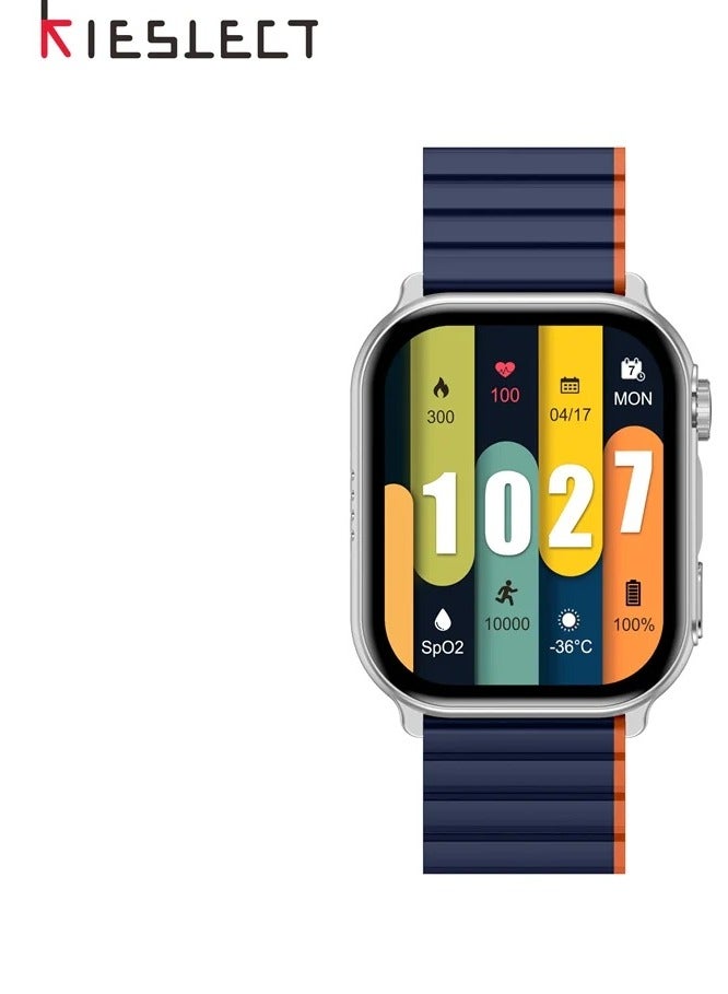 كيسلكت ساعة ذكية KIESLELT Ks Pro  – شاشة AMOLED ‏2.01" بدقة عالية – جسم معدني فاخر – لون فضي مع أحزمة متعددة – مكالمات بلوتوث 5.2 ومراقبة صحية متكاملة - Image 1