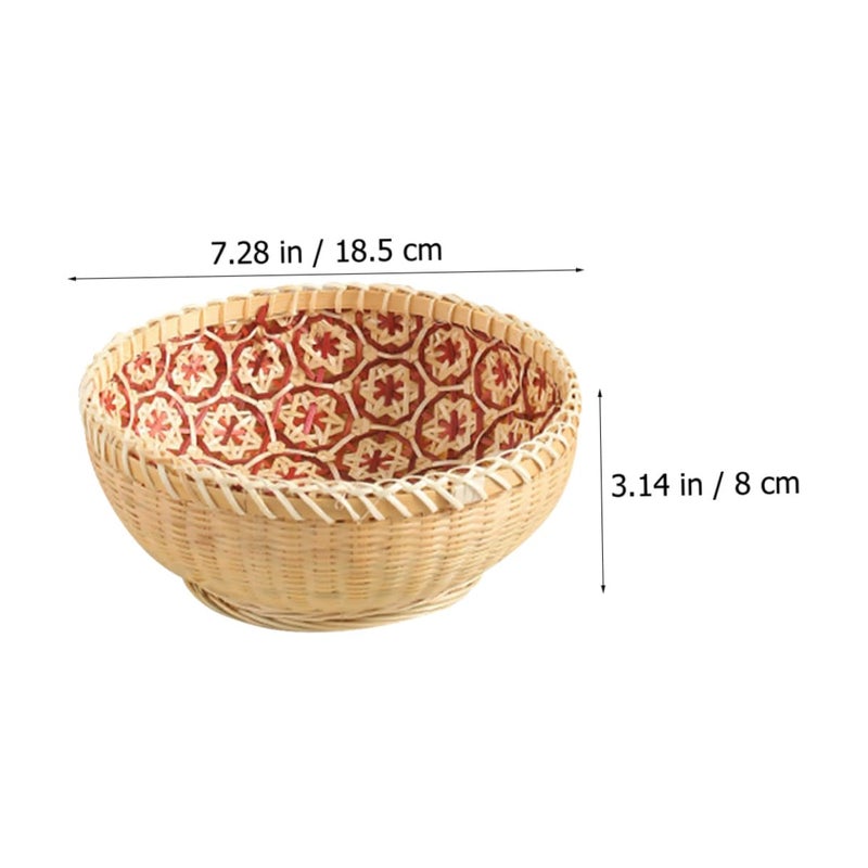 Small Round Woven Bread Basket For Kitchen Dining And Fruit Drying Storage - Image 3