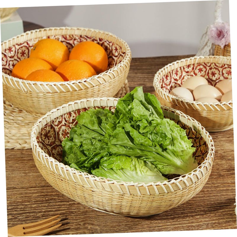 Small Round Woven Bread Basket For Kitchen Dining And Fruit Drying Storage - Image 5