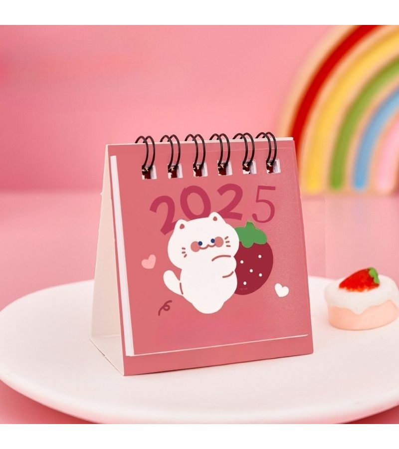 Mini 2025 Cartoon Flip Desk Calendar Compact Daily Monthly Planner 2.56x1.38x2.76inch - Image 5