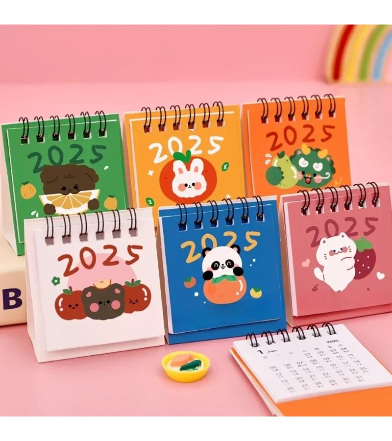 Mini 2025 Cartoon Flip Desk Calendar Compact Daily Monthly Planner 2.56x1.38x2.76inch - Image 2