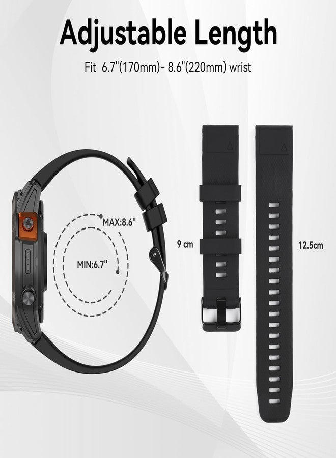 اسيون سوار aceyoon مقاس 22 مم متوافق مع ساعات Garmin Fenix 7/7 Pro/6/6 Pro/5/5 Plus، أساور رياضية سيليكونية سريعة التركيب لساعات Garmin Instinct/Forerunner 935 945/Approach S60 S62/Descent G1 (أسود/أخضر عسكري) - Image 5