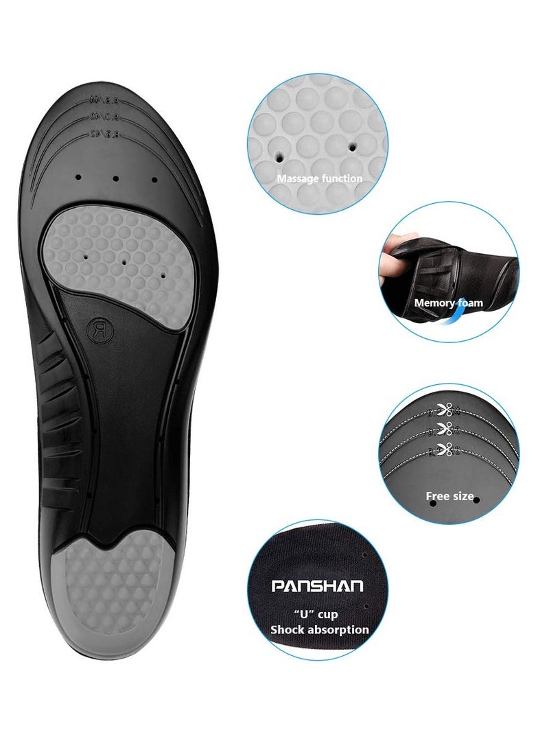 Comfortable Sports Insoles for Work, Memory Foam Design, Breathable and Shock Absorbing Arch Support Insoles, Ideal for Daily Use, Size 42,44 / 29cm