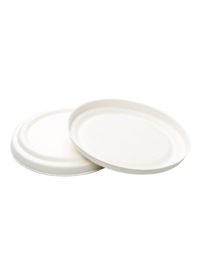 Restaurantware LIDS ONLY: Pulp Tek Lids For 15 Ounce Soup Cups, 100 Durable Lids - Soup Cups Sold Separately, Made From Sugarcane Fibers, White Bagasse Lids For Soup Bowls  - Image 2
