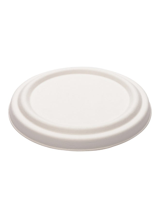 Restaurantware LIDS ONLY: Pulp Tek Lids For 15 Ounce Soup Cups, 100 Durable Lids - Soup Cups Sold Separately, Made From Sugarcane Fibers, White Bagasse Lids For Soup Bowls  - Image 1