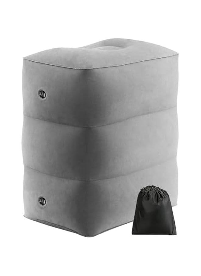 Inflatable Travel Foot Rest Pillow - Inflatable Toddler Bed on Air with Adjustable Height Inflatable Leg Pillow for Long-Range Flight, Must-Have Item for Airplane, Train, SUV