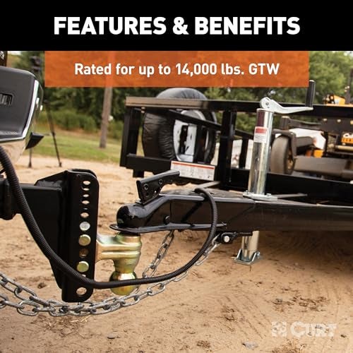 CURT 45900 Adjustable Trailer Hitch Ball Mount, 2-Inch Receiver, 6-Inch Drop, 2 and 2-5/16-Inch Balls, 14,000 lbs , Black - Image 5