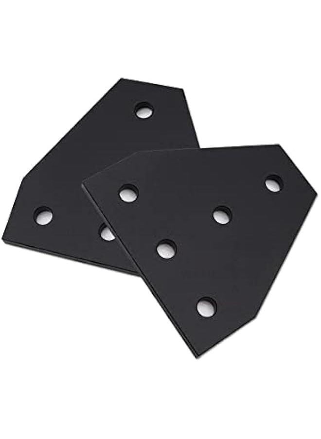 Generic 10pcs Black 2020 Series Corner Bracket Plate 5 Hole L Shape Joint Plates for Slot 6mm 20S Aluminum Rail Accessories (10PCS T Shape Without Screws and Nuts)  - Image 3