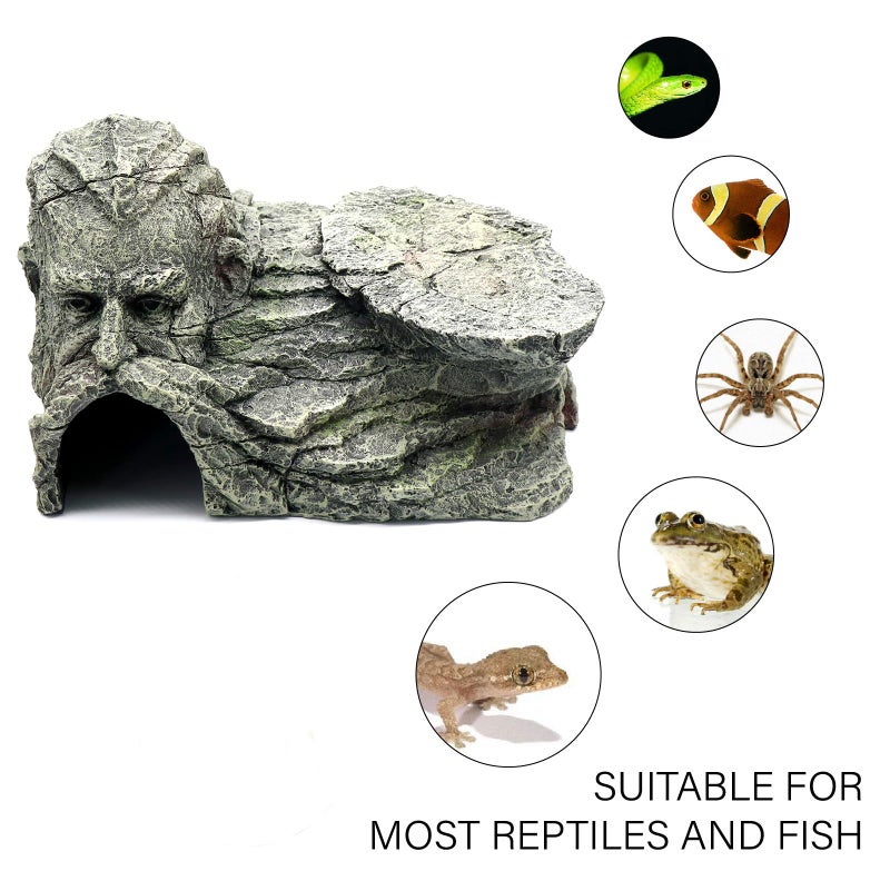 relaqcc Reptile Rock Basking Platform, Gecko Hide Cave Hiding Place, Snake Cave and Hides for Reptiles, Amphibians, and Small Animals, Lizards - Image 5