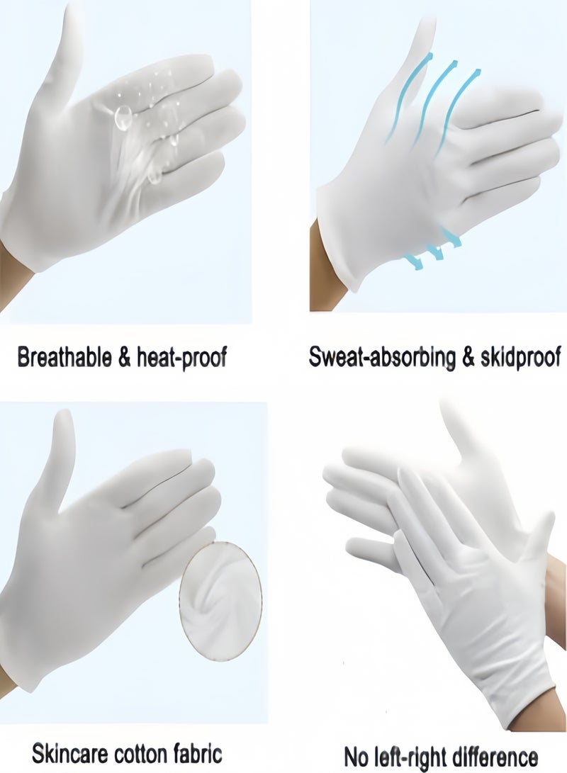 كيفن 12 زوجًا من القفازات القطنية البيضاء للاكزيما واليدين الجافة - بطانات قفازات عمل جيدة التهوية - قفازات سبا مرطبة - قفازات ناعمة لفحص المجوهرات - قفازات قماش قطنية قابلة للتمدد - Image 2
