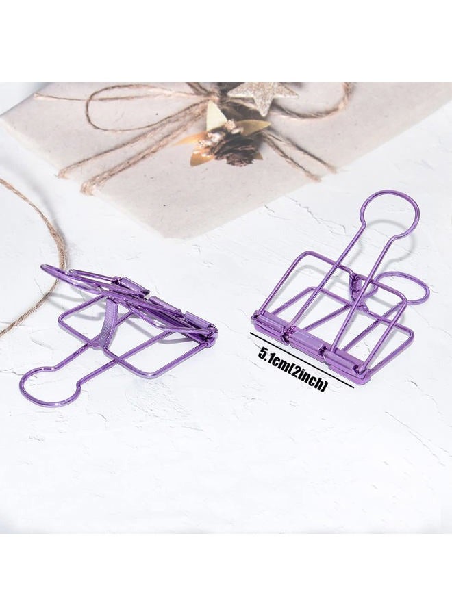 zoohot Extra Large Binder Clips 2 Inch, Big Paper Clamps Purple for Office School Supplies (15Pcs) - Image 3