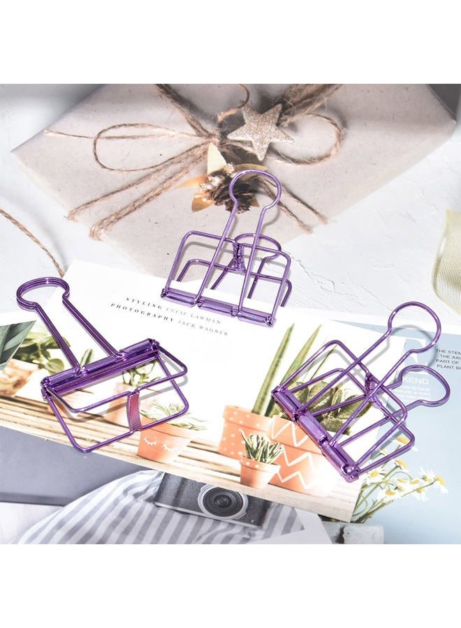 zoohot Extra Large Binder Clips 2 Inch, Big Paper Clamps Purple for Office School Supplies (15Pcs) - Image 2