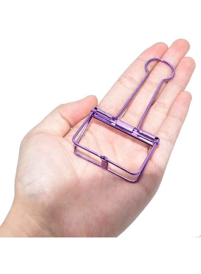 zoohot Extra Large Binder Clips 2 Inch, Big Paper Clamps Purple for Office School Supplies (15Pcs) - Image 4