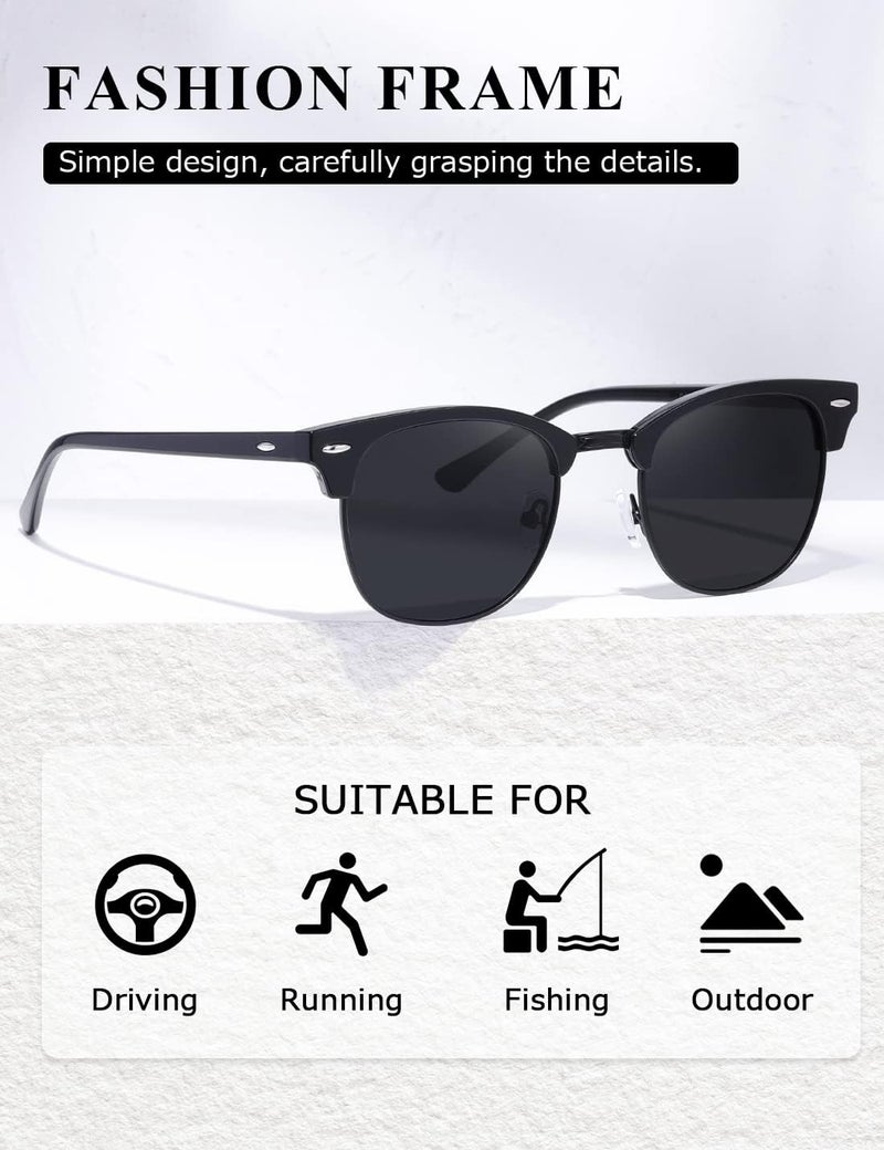 AEVOGUE Polarized Sunglasses For Women And Men Semi Rimless Frame Retro Sun Glasses AE0369 - Image 3