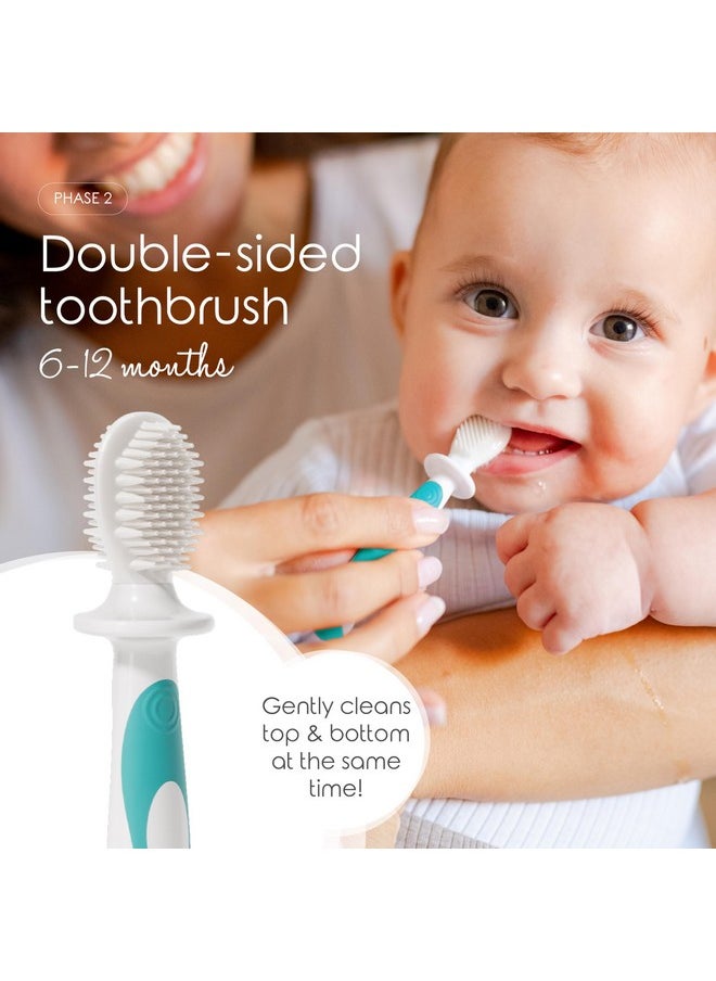 Cherish Baby Care - Award-Winning Baby Toothbrush Set (3-24 Months) - Baby Finger Toothbrush, Training Toothbrush & Toddler Toothbrush - Bpa-Free Infant Toothbrush Set, Baby First Toothbrush Set (Teal) - Image 1