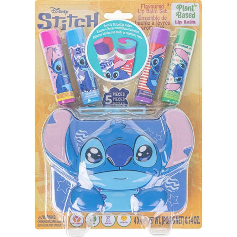 Townley Girl Disney Lilo & Stitch Flavoured Lip Balm Set With Stitch Shaped Tin (5 Pieces)