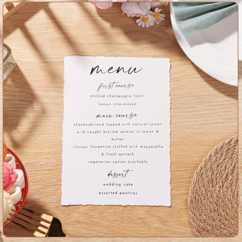 Prudiut 50 Sheets Deckled Edge Paper 5 x 7inch, 160 GSM Handmade Paper Rough/Textured Watercolor Paper for Wedding Invitations, Cards, Crafts - Image 4