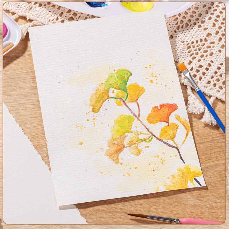 Prudiut 50 Sheets Deckled Edge Paper 5 x 7inch, 160 GSM Handmade Paper Rough/Textured Watercolor Paper for Wedding Invitations, Cards, Crafts - Image 5