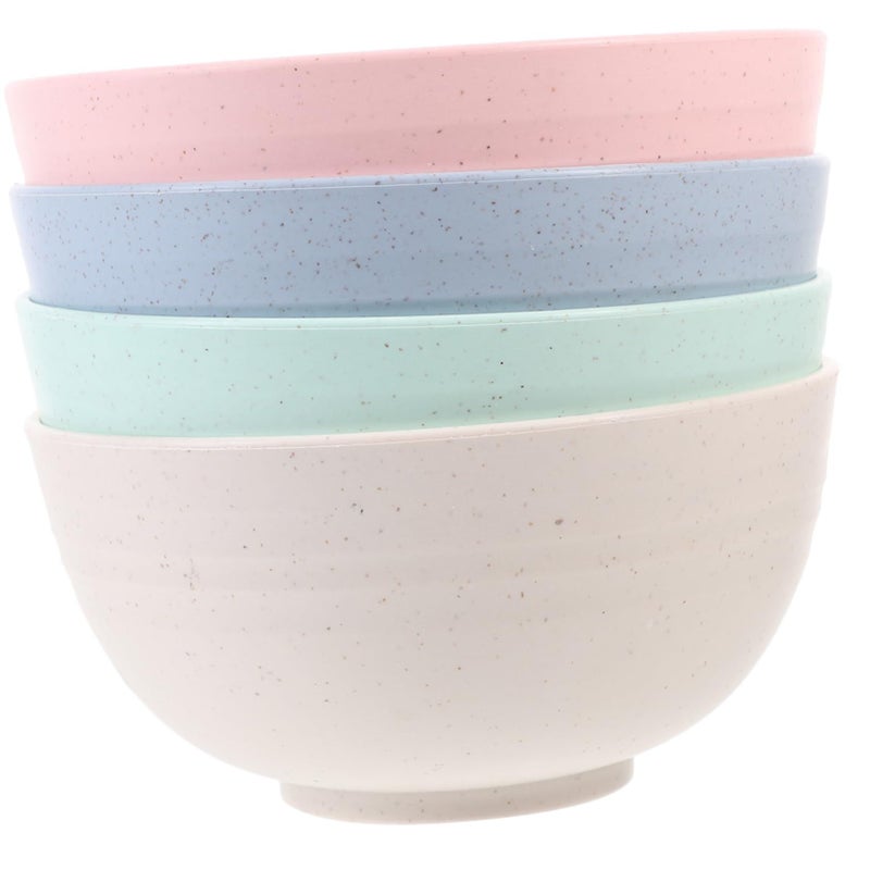 Unbreakable Rice Bowls 4 Pack Microwave and Dishwasher Safe for Pasta Salad Desserts - Image 2