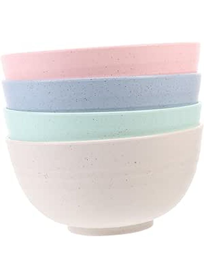 Unbreakable Rice Bowls 4 Pack Microwave and Dishwasher Safe for Pasta Salad Desserts - Image 1