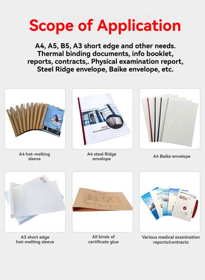 M MIAOYAN Automatic hot melt binding machine, 500-page binding machine, binding materials, 110V binding machine, A3/A4/A5 document hot binding machine. - Image 4
