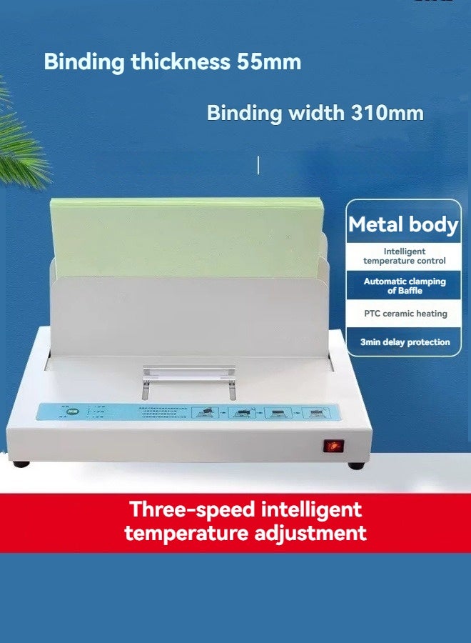 M MIAOYAN Automatic hot melt binding machine, 500-page binding machine, binding materials, 110V binding machine, A3/A4/A5 document hot binding machine. - Image 1