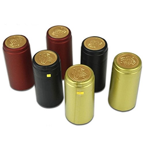 CALANDIS® 100 Pieces Wine Bottle Heat Shrink PVC Capsules Sealing Cover Black 32mm - Image 1