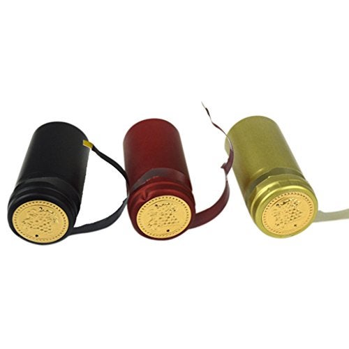 CALANDIS® 100 Pieces Wine Bottle Heat Shrink PVC Capsules Sealing Cover Black 32mm - Image 5