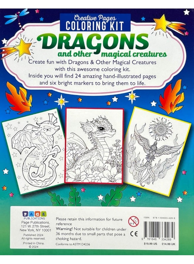 Creative Pages Coloring Kit: Dragons - Image 2