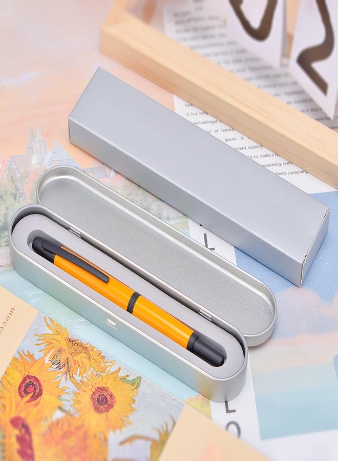 Wikult Jinhao 10 Press Fountain Pen with Box, Orange Retractable Extra Fine Nib with Ink Converter Set (Black Clip) - Image 5