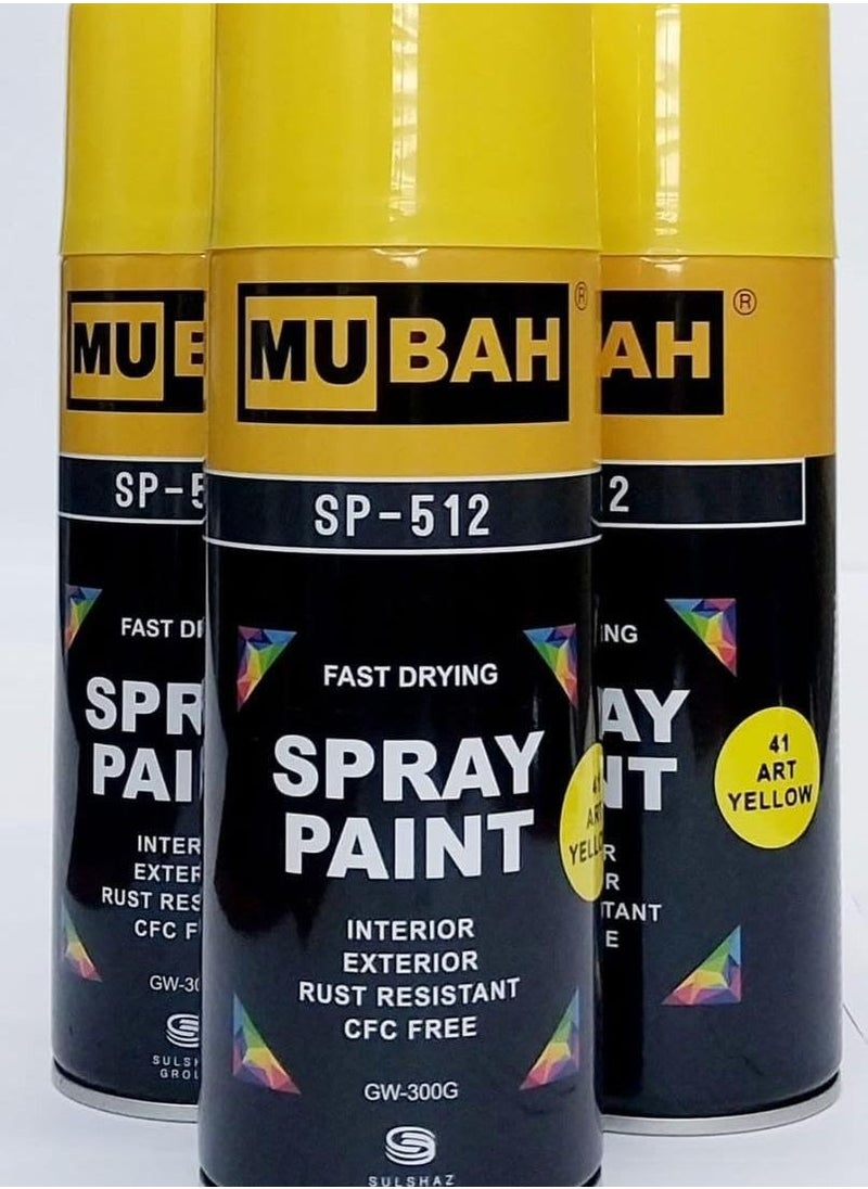 MUBAH - Quick Drying Smooth Finish Premium Quality Durable High-Gloss Interior And Exterior Spray Paint(pack of 3) (400ml each) - Image 1