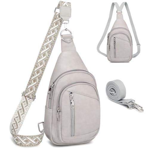 MYHOZEE Sling Bag for Women Crossbody Men Casual Backpack Purse 2 in 1 Multipurpose Leather Cross Body Sling Purse Small Fanny Pack Anti Theft Shoulder Chest Bag with Detachable Guitar Strap & Back Strap - Image 1