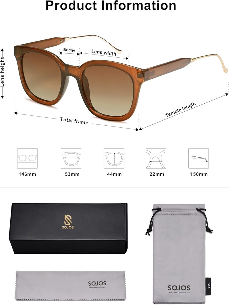 Sojos Classic Square Polarized Sunglasses Womens Mens Retro Trendy UV400 Sunnies SJ2050 - Image 5