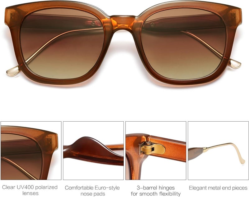 Sojos Classic Square Polarized Sunglasses Womens Mens Retro Trendy UV400 Sunnies SJ2050 - Image 4