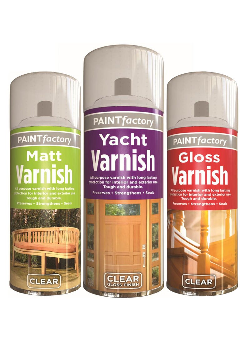 Paintfactory Rapide Paint Factory Clear Yacht Varnish Spray Aerosol 250ml - Image 2