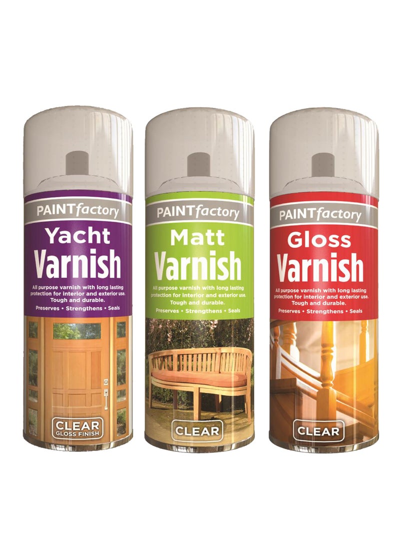 Paintfactory Rapide Paint Factory Clear Yacht Varnish Spray Aerosol 250ml - Image 3