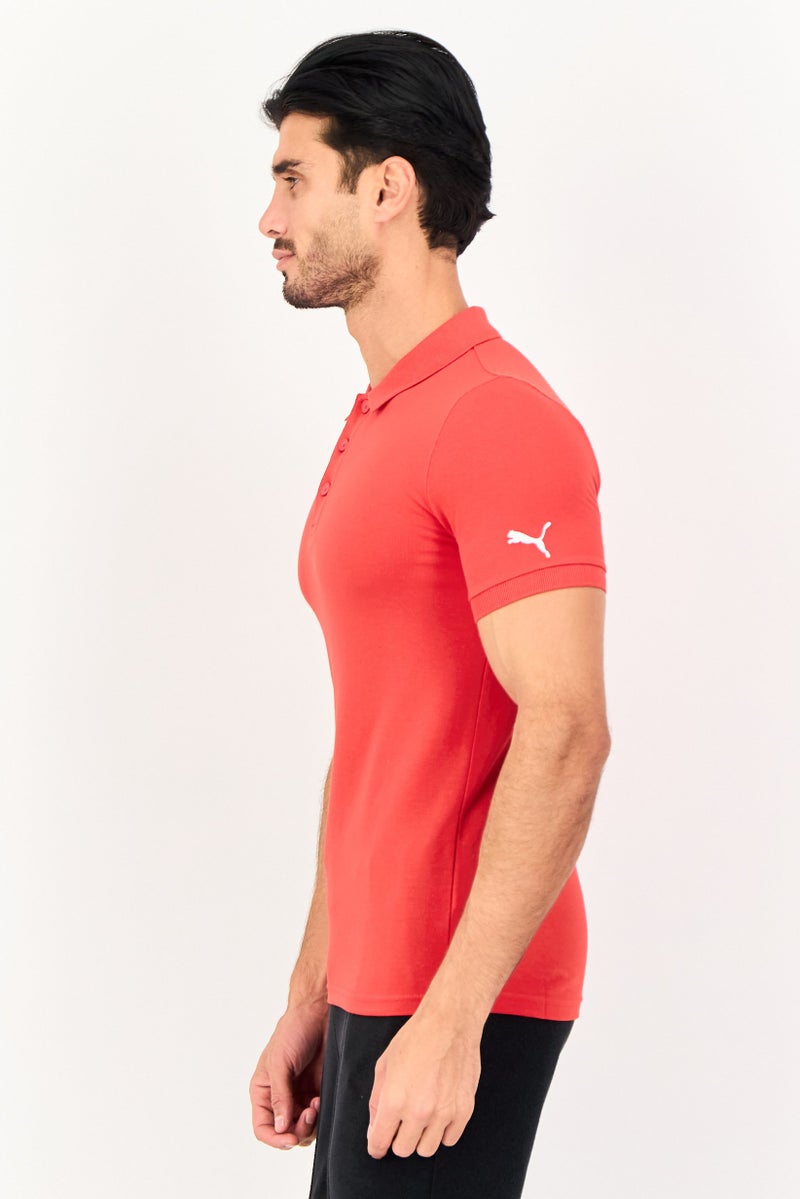 PUMA قميص بولو قصير الأكمام للرجال بتصميم عادي، أحمر - Image 4