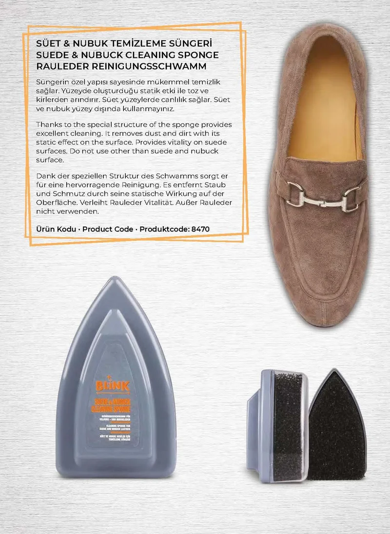 Blink Blink Suede & Nubuck Cleaning Sponge – Premium Dry Cleaner & Restorer for Shoes, Bags & Jackets