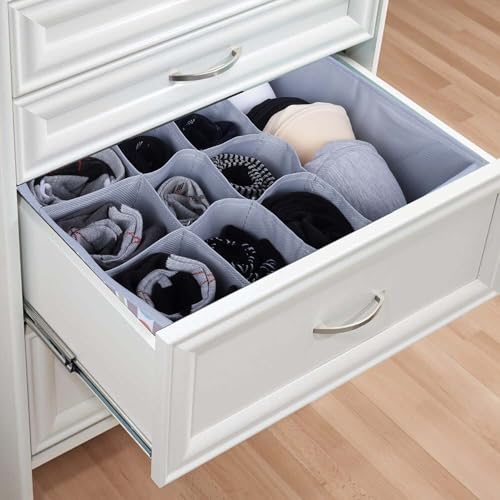 FLYNGO Innerwear Organizer 16+1 Compartment Non-Smell Non Woven Foldable Fabric Storage Box for Closet (Grey), Clothing - Image 2