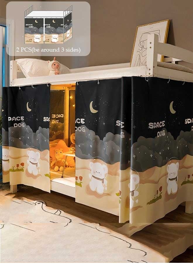 RAWAID Bunk Bed Privacy Curtains - 2 Panels, Breathable & Blackout Dorm Canopy for Single Bed | Dustproof & Light Blocking for Loft or Bottom Bunk - Image 1