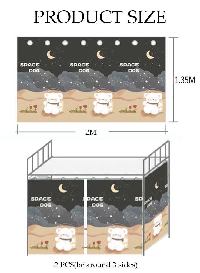RAWAID Bunk Bed Privacy Curtains - 2 Panels, Breathable & Blackout Dorm Canopy for Single Bed | Dustproof & Light Blocking for Loft or Bottom Bunk - Image 2