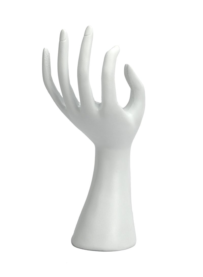 White Jewellery Stand Resin Female Hand Mannequin Hand Necklace Display Holder Stand Jewellery Display Holder For Bracelet Watch Stand Earrings Display Bracelet Ring Gloves Display Organizer Stand - Image 1