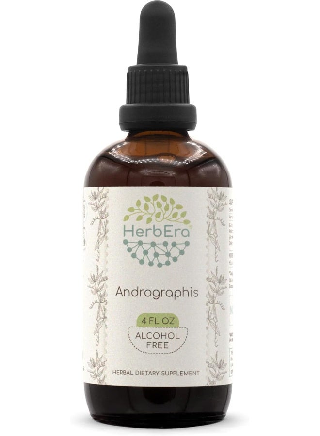 HerbEra Andrographis B120 Alcohol-Free Herbal Extract Tincture, Super-Concentrated Made With Organic Andrographis (Fah Talai Jone, Chuan Xin Lian, Andrographis Paniculata) - Image 1