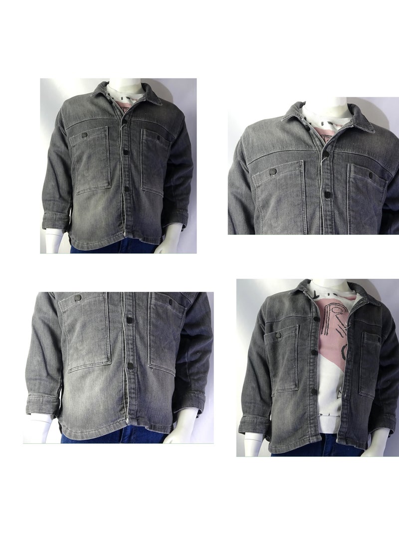 شلــــتر صناعة تركية فاخرة؛ جاكيت جينز أولاد لفصل الخريف و الشتاء من مجموعة شلـــتر 23144 - Image 1