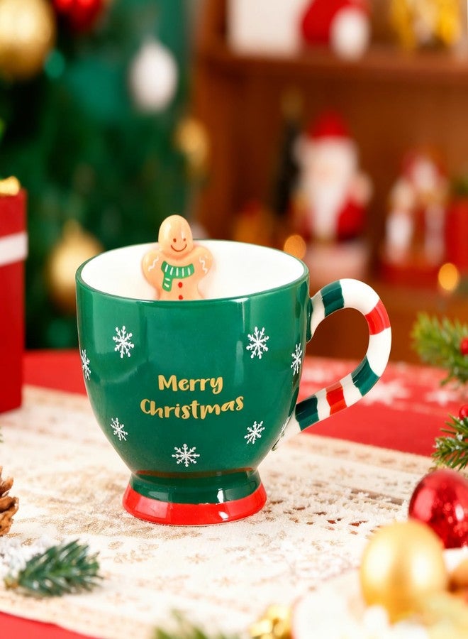 FYXMI Gingerbread Mug, 16 oz Ceramic Christmas Cup Cute Christmas Gift for Coffee, Tea, Hot Chocolate, Water, Microwave & Dishwasher Safe (Green) - Image 5