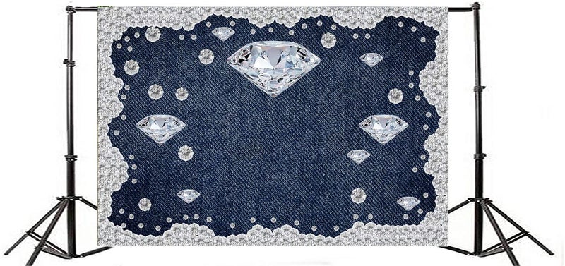 Yeele 7x5ft Diamond Denim Style Backdrop for Photography Jeans Inlaid Rhinestone Background Birthday Party Decoration Woman Kids Photo Booth Shoot Vinyl Studio Props - Image 3