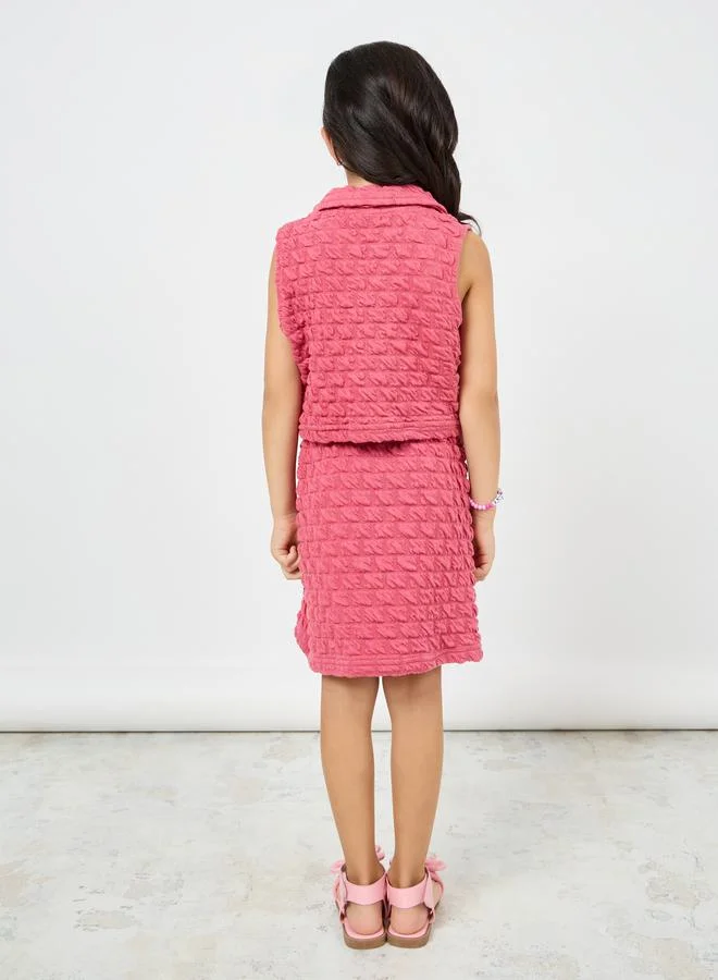 ستايلي Textured Lightweight Crop Top & Skirt Set