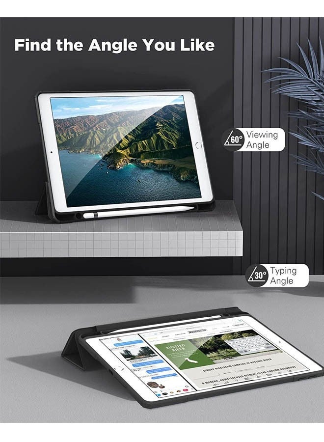 Captaintech iPad 10.2-inch Case (2021-2019 Models) – Clear Black Cover with Pencil Charging, Touch ID & Auto Wake/Sleep - Image 5